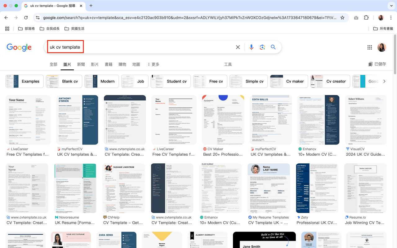 英國uk Cv Template