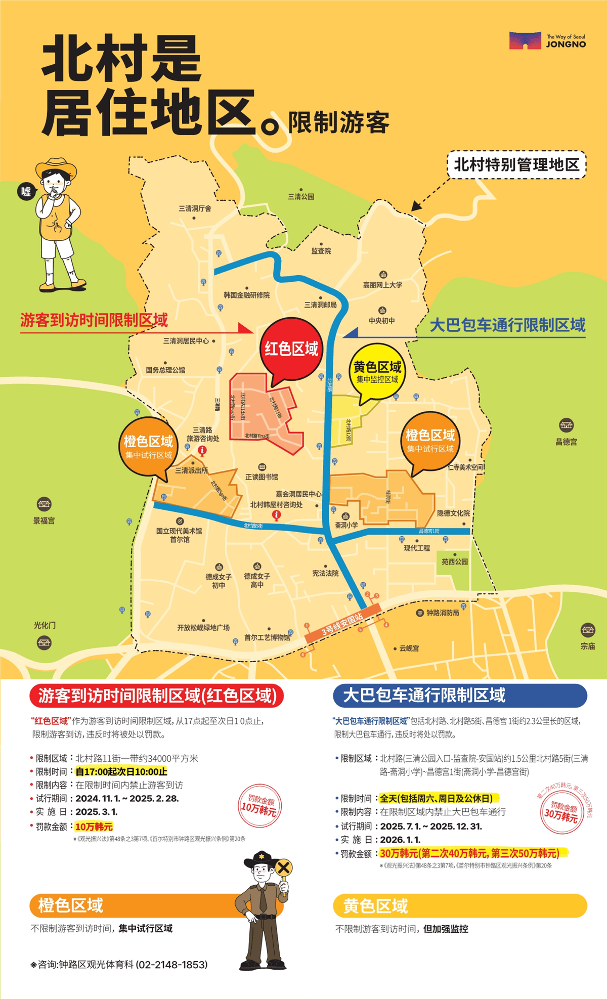 【韓國首爾】北村韓屋村攻略|北村八景、交通、開放時間、周圍美食推薦 - 第1張圖 Bukchonhanokmap