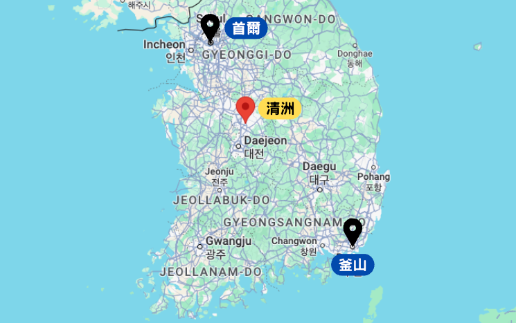 韓國清州自由行攻略:兩天一夜行程、美食景點、交通住宿全整理 - 第1張圖 Cheongjumap