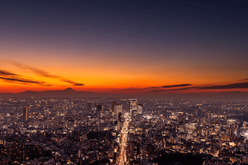 六本木之丘展望台看東京鐵塔從日落轉夜景